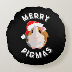 Coussins Ronds Joyeux Pigmas mignon et drôle Guinée Cochon Noël