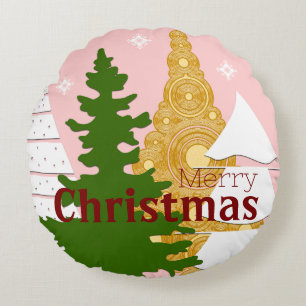 Coussins Ronds Joyeux sapin de Noël
