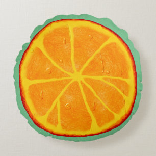 Coussins Ronds Jus Orange Slice Custom Round Thlow Pillow