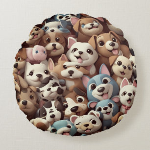 Coussins Ronds Juste un tas de chiots