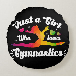 Coussins Ronds Juste une fille qui aime la gymnastique