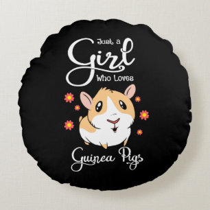 Coussins Ronds Juste Une Fille Qui Aime Les Cochons De Guinée