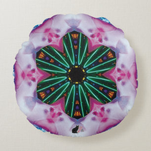 Coussins Ronds Kaléidoscope Rose