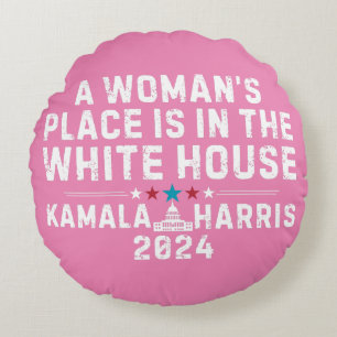 Coussins Ronds Kamala Harris 2024 - La place d'une femme est en b