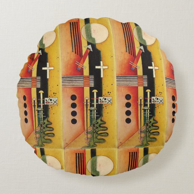 Coussins Ronds Kandinsky Moderne peinture Abstraite (Devant)