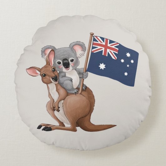 Coussins Ronds Kangaroo et Koala (Devant)