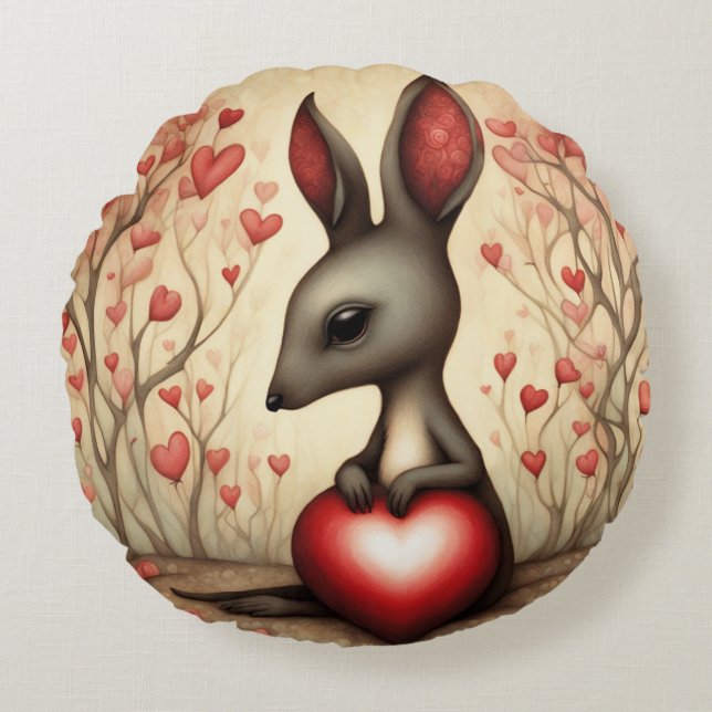 Coussins Ronds Kangaroo Love 1 (Devant)