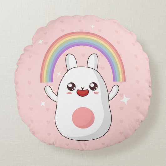Coussins Ronds Kawaii Bunny (Devant)