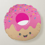 Coussins Ronds KAWAII DONUT DÉLIGHT audacieuses arroses douces co<br><div class="desc">Un design de beignes très doux et tendance égaye votre journée ! CONSEIL :: 1. Pour redimensionner / repositionner l'image, cliquez sur le bouton "customiser". 2. Vous pouvez également ajouter/modifier un nom pour le personnaliser ! J'aime le design, mais je voudrais voir quelques changements - un autre jeu de couleurs,...</div>