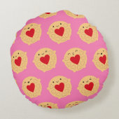 Coussins Ronds Kawaii Jammie Dodger Biscuit réversible (Dos)