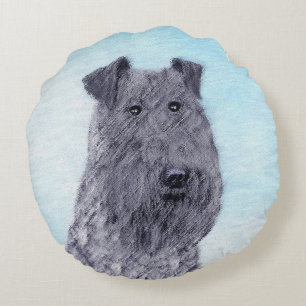 Coussins Ronds Kerry Blue Terrier peinture mignonne Chien d'origi