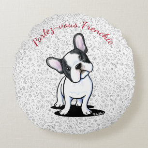 Coussins Ronds KiniArt Curious French Bulldog