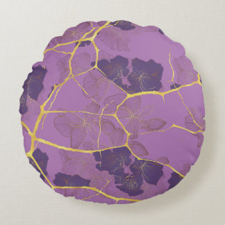 Coussins Ronds Kintsugi japonais. Double face.