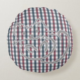 Coussins Ronds Kitty Chat et Motif plat