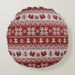 Coussins Ronds Knitted Christmas vintage seamless decorative patt<br><div class="desc">Knitted Christmas vintage seamless decorative pattern squirrels</div>
