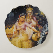 Coussins Ronds KRISHNA - divinité hindoue - (Dos)