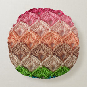 Coussins Ronds La courtepointe Crochet de grand-mère