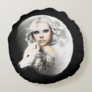 Coussins Ronds La Dame de la Lune