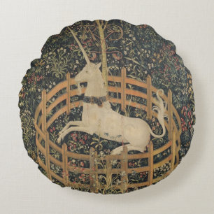 Coussins Ronds La licorne en captivité, Tapisserie médiévale
