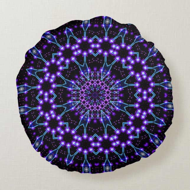 Coussins Ronds La lumière structure le mandala (Dos)