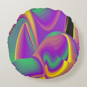 Coussins Ronds La magie des couleurs Abstrait Rainbowart 3D