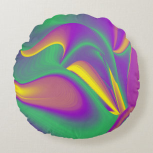 Coussins Ronds La magie des couleurs Abstrait Rainbowart 3D