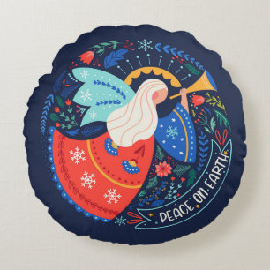 Coussins Ronds La paix sur Terre Angel Design