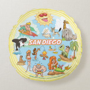 Coussins Ronds La plage de San Diego