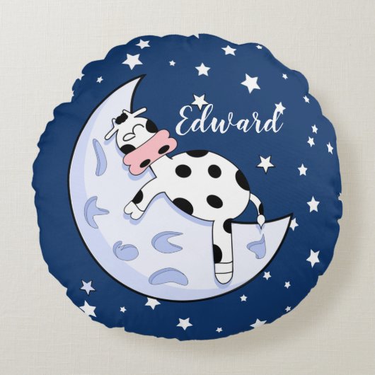 Coussins Ronds La vache au-dessus de la lune (Devant)