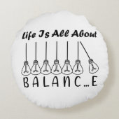 Coussins Ronds La vie, c'est l'équilibre de l'inspiration de moti (Dos)