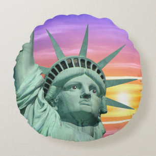 Coussins Ronds Lady Liberty et Sunrise