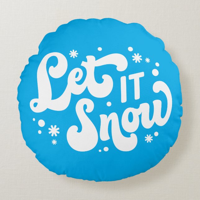 Coussins Ronds Laisser neiger hiver design (Devant)