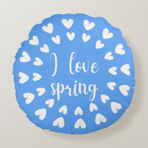 Coussins Ronds L'Amour du Printemps, Petits Coeurs