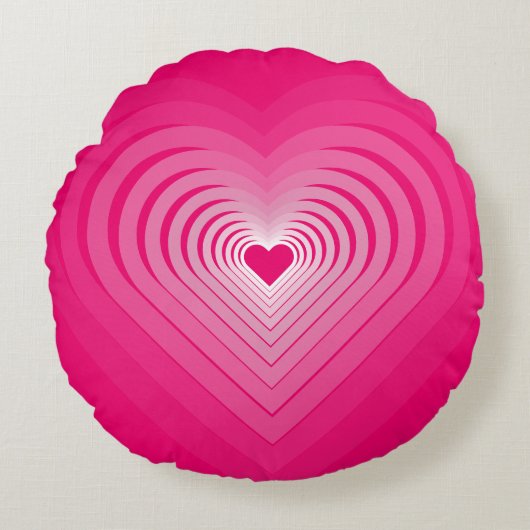 Coussins Ronds L'Amour Rose - Coeurs (Devant)