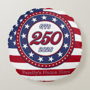 Coussins Ronds L'anniversaire des 250 ans de l'Amérique avec le d