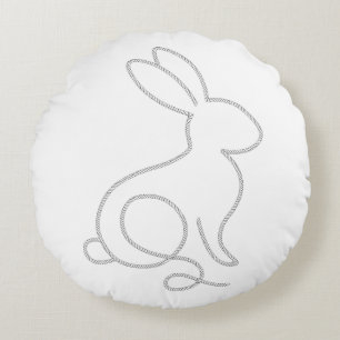 Coussins Ronds Lapin de corde minimal design moderne