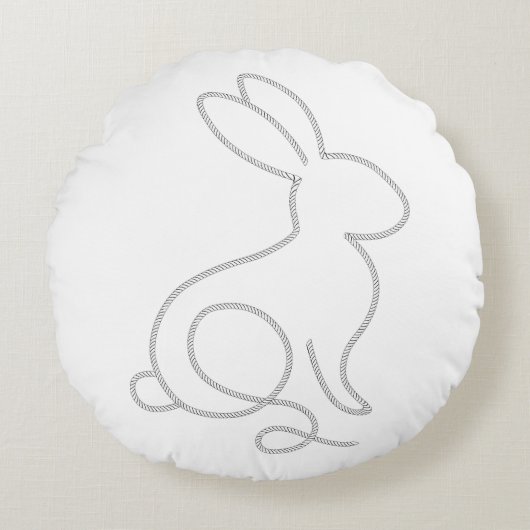 Coussins Ronds Lapin de corde minimal design moderne (Devant)