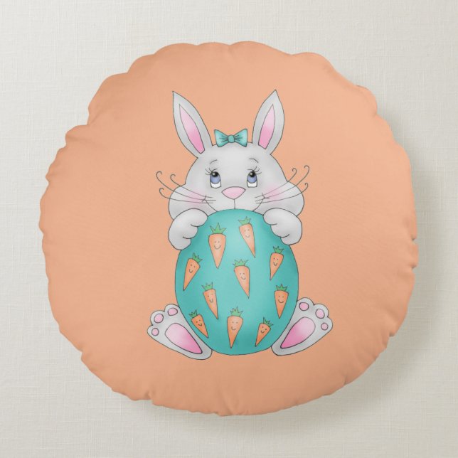 Coussins Ronds Lapin de Pâques (Devant)