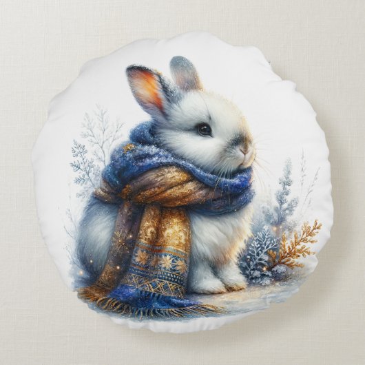 Coussins Ronds Lapin d'hiver (Dos)