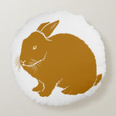 Coussins Ronds Lapin en orange foncé (Dos)