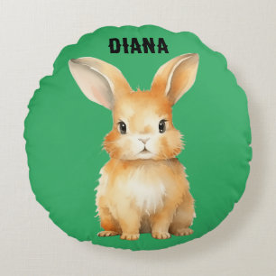 Coussins Ronds Lapin Mignon Personnalisé