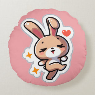 Coussins Ronds Lapin mignon personnalisé
