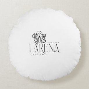 Coussins Ronds LARENA Artflow – Emblème de logo floral