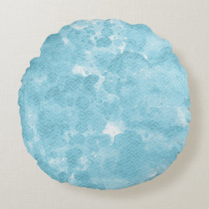 Coussins Ronds Lavage à l'aquarelle bleu ciel lumière douce
