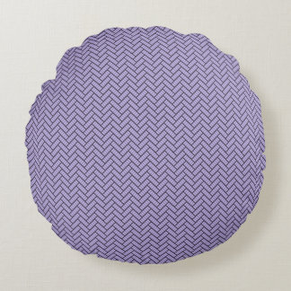 Coussins Ronds Lavande Herringbone strié