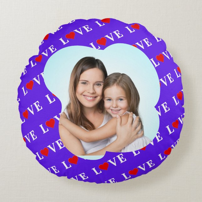 Coussins Ronds Lavende LOVE élégant (Devant)