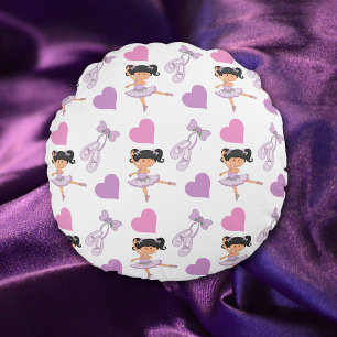 Coussins Ronds Lavender Ballerina Motif de coeur