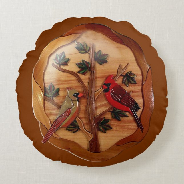 Coussins Ronds Le Cardinal Red Bird Memorial souvenir de compassi (Devant)