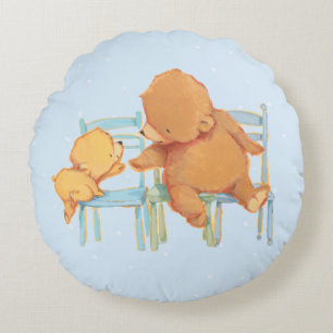Coussins Ronds Le grand ours Brown aide peu ours jaune
