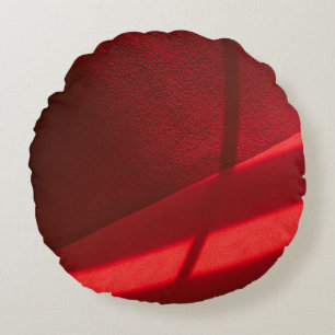 Coussins Ronds Le textile rouge en gros plan